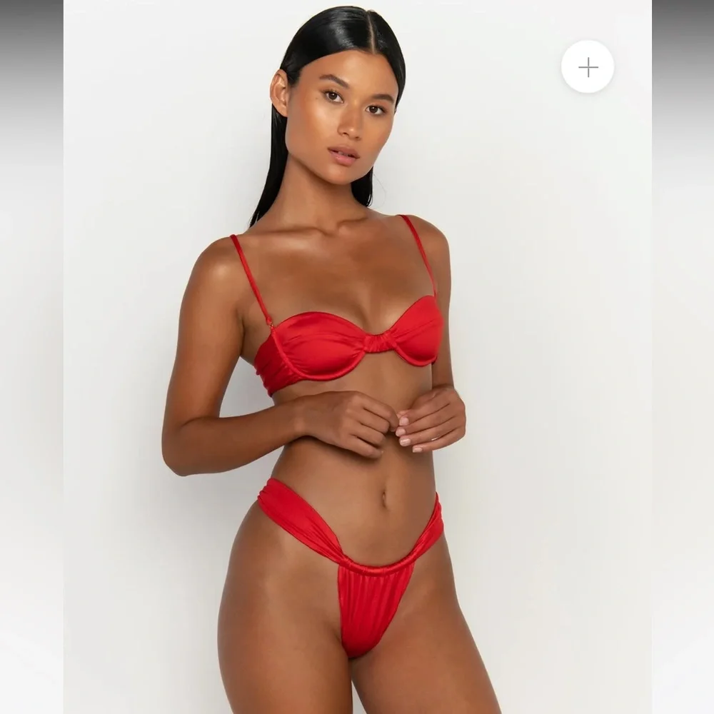 Red Women's Bikini Set - Sleek Two-Piece Swimwear - Picture 2 of 10